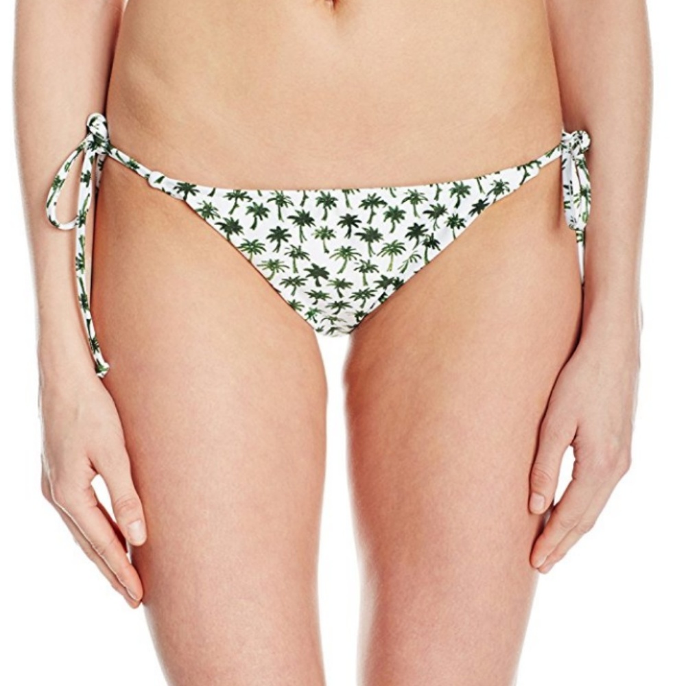 MILLY Women's Palm Print Fiji String Bikini Bottom